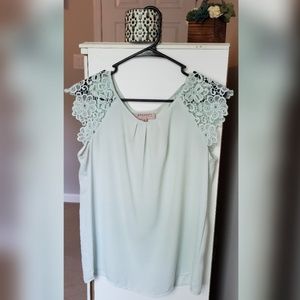 Mint Lace Shoulder Blouse by Philosophy